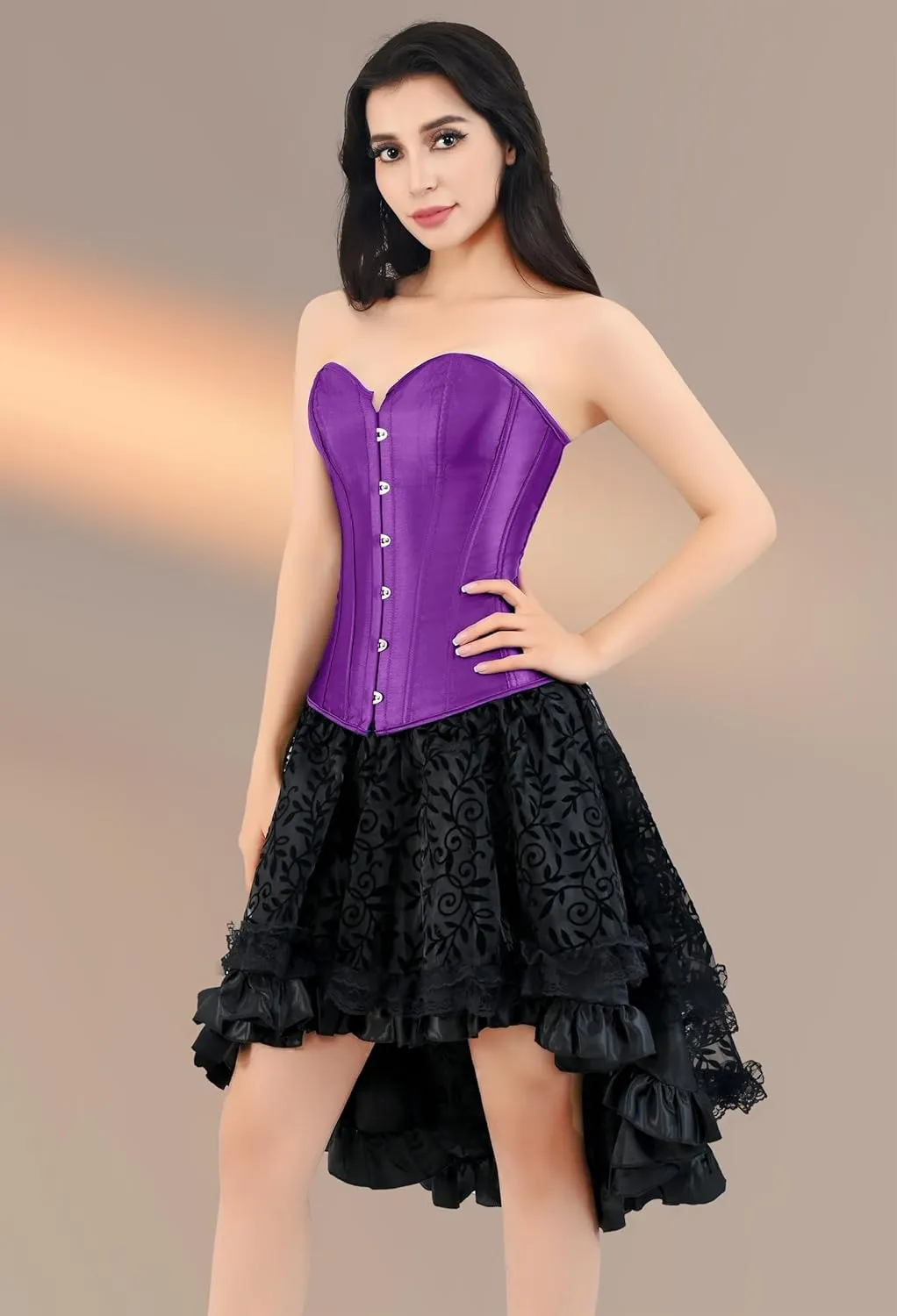 Kranchungel Corset Tops for Women: Plus Size Renaissance Corset - Lace up Bustier Overbust Halloween Costume - Photo Shoots