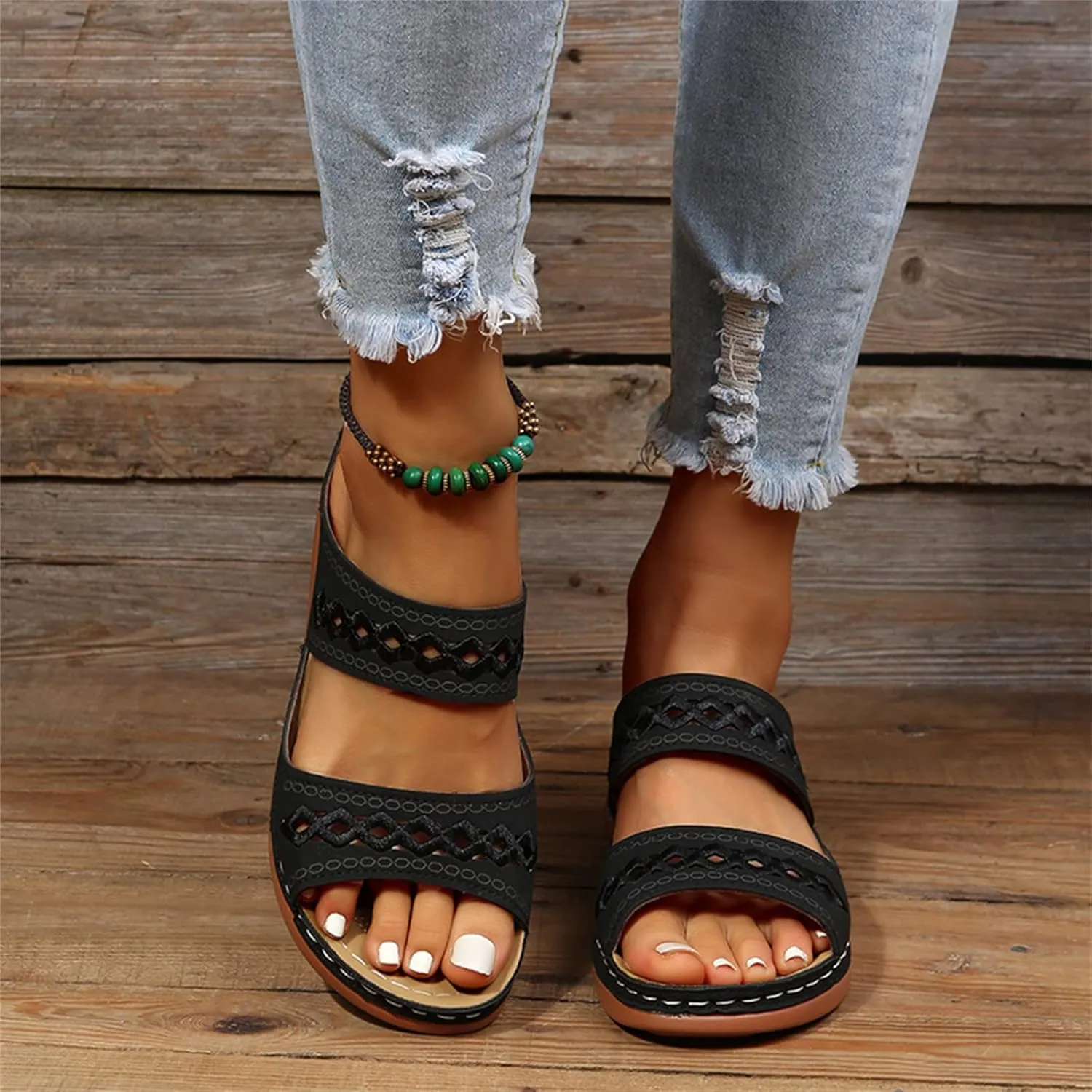 Ladmiple Orthopedic Sandals for Women with Arch Support 2023 Open Toe Flip Flops Platform Orthotic Sandal Walking Shoes