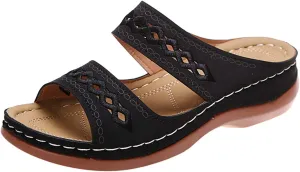 Ladmiple Orthopedic Sandals for Women with Arch Support 2023 Open Toe Flip Flops Platform Orthotic Sandal Walking Shoes