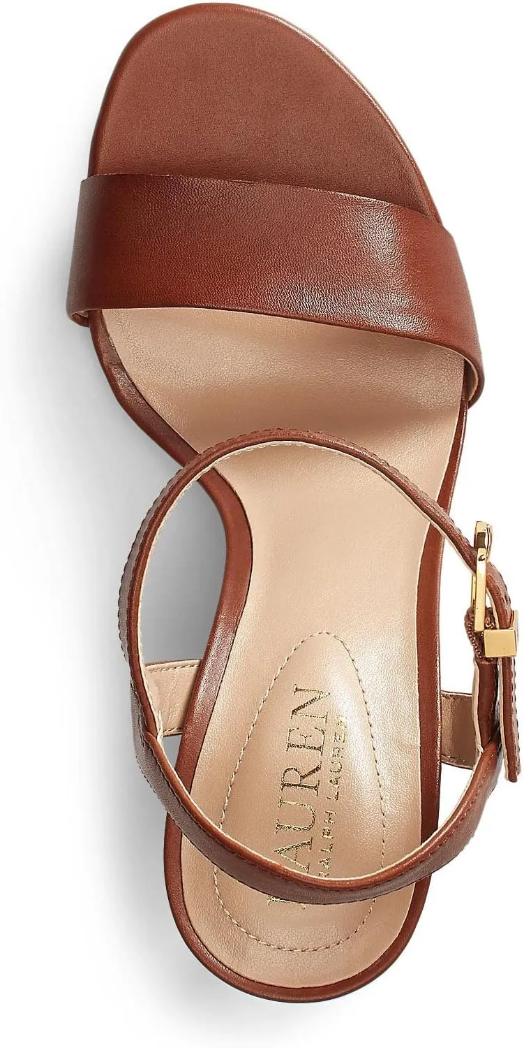 Lauren Ralph Lauren Women's Gwen Burnished Leather Sandal