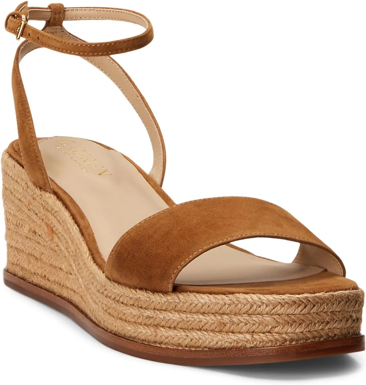 Lauren Ralph Lauren Women's Leona Suede Espadrille Wedge Sandal