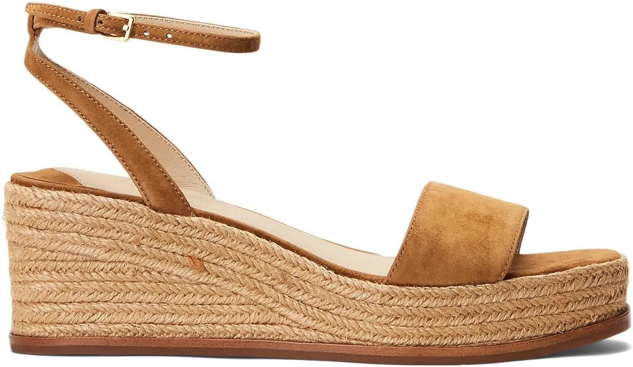 Lauren Ralph Lauren Women's Leona Suede Espadrille Wedge Sandal