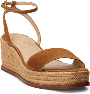 Lauren Ralph Lauren Women's Leona Suede Espadrille Wedge Sandal