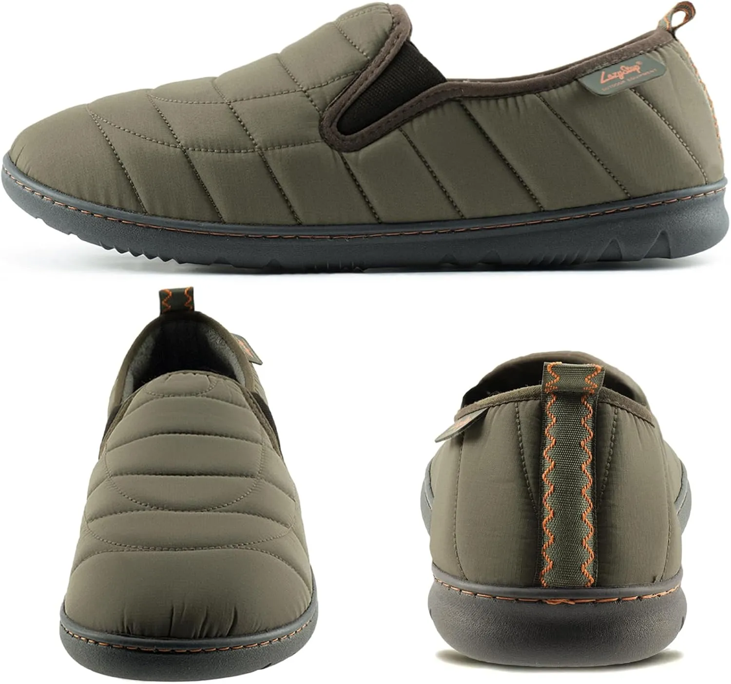 LazyStep Men's Loafer Slippers with Memory Foam and Indoor Outdoor House Shoes