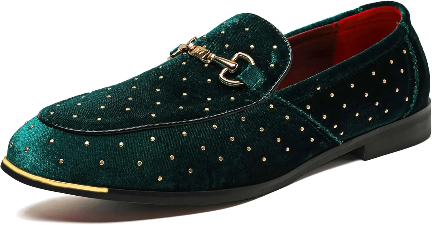 LCQL Men's Luxury Velvet Penny Loafer Shoes Noble Slip-on Suede Loafers Smoking Slippers Plus Size 7-13