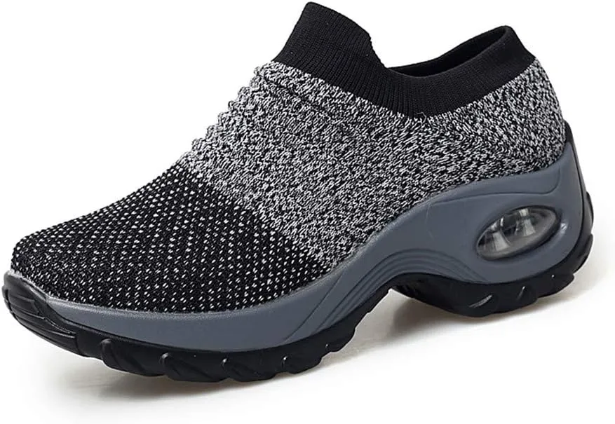 LEADER SHOW Women's Casual Walking Shoes Comfortable Loafers Slip-On Nursing Shoes Fashion Platform Sneakers