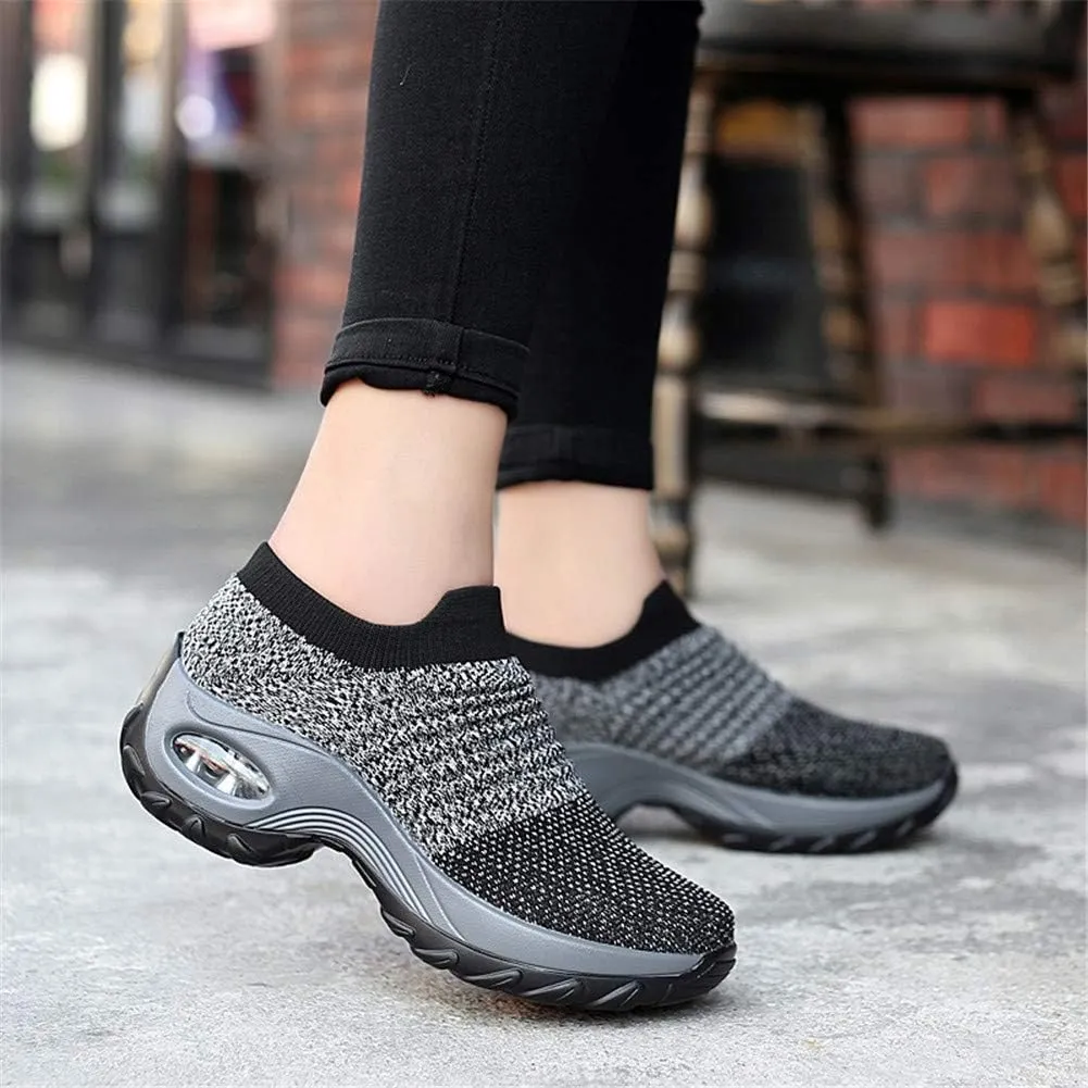 LEADER SHOW Women's Casual Walking Shoes Comfortable Loafers Slip-On Nursing Shoes Fashion Platform Sneakers