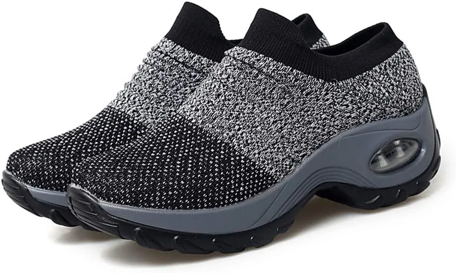 LEADER SHOW Women's Casual Walking Shoes Comfortable Loafers Slip-On Nursing Shoes Fashion Platform Sneakers