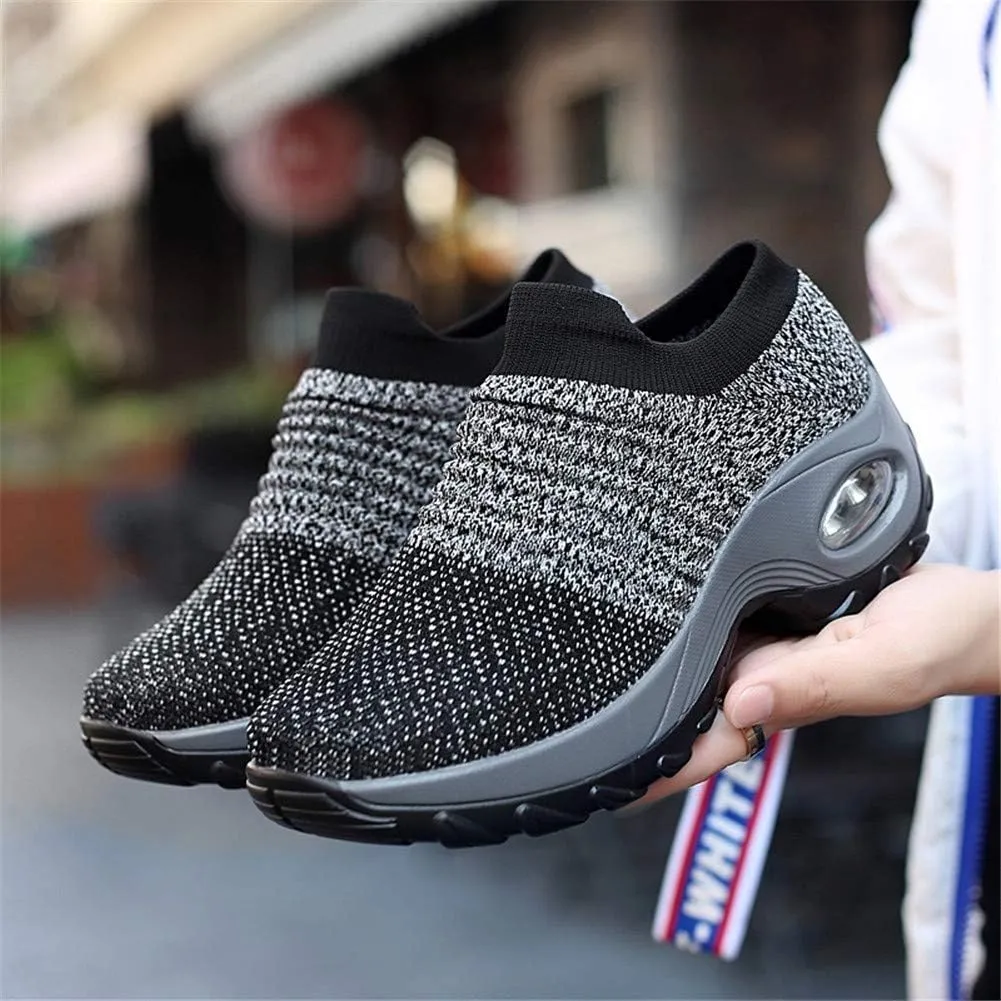 LEADER SHOW Women's Casual Walking Shoes Comfortable Loafers Slip-On Nursing Shoes Fashion Platform Sneakers