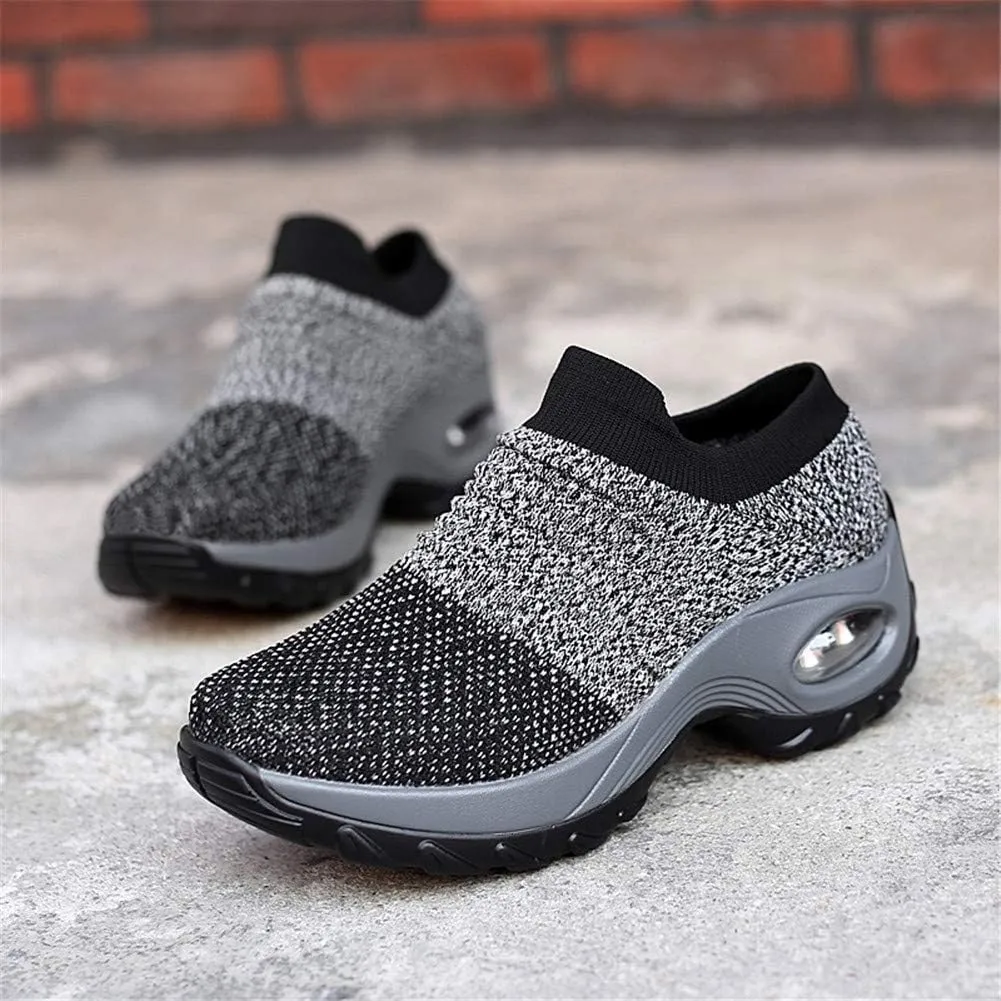 LEADER SHOW Women's Casual Walking Shoes Comfortable Loafers Slip-On Nursing Shoes Fashion Platform Sneakers