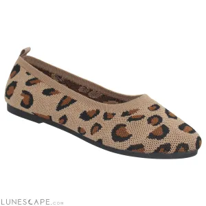 Leopard Print Women's Ballet Flats Rubber Sole Slip On