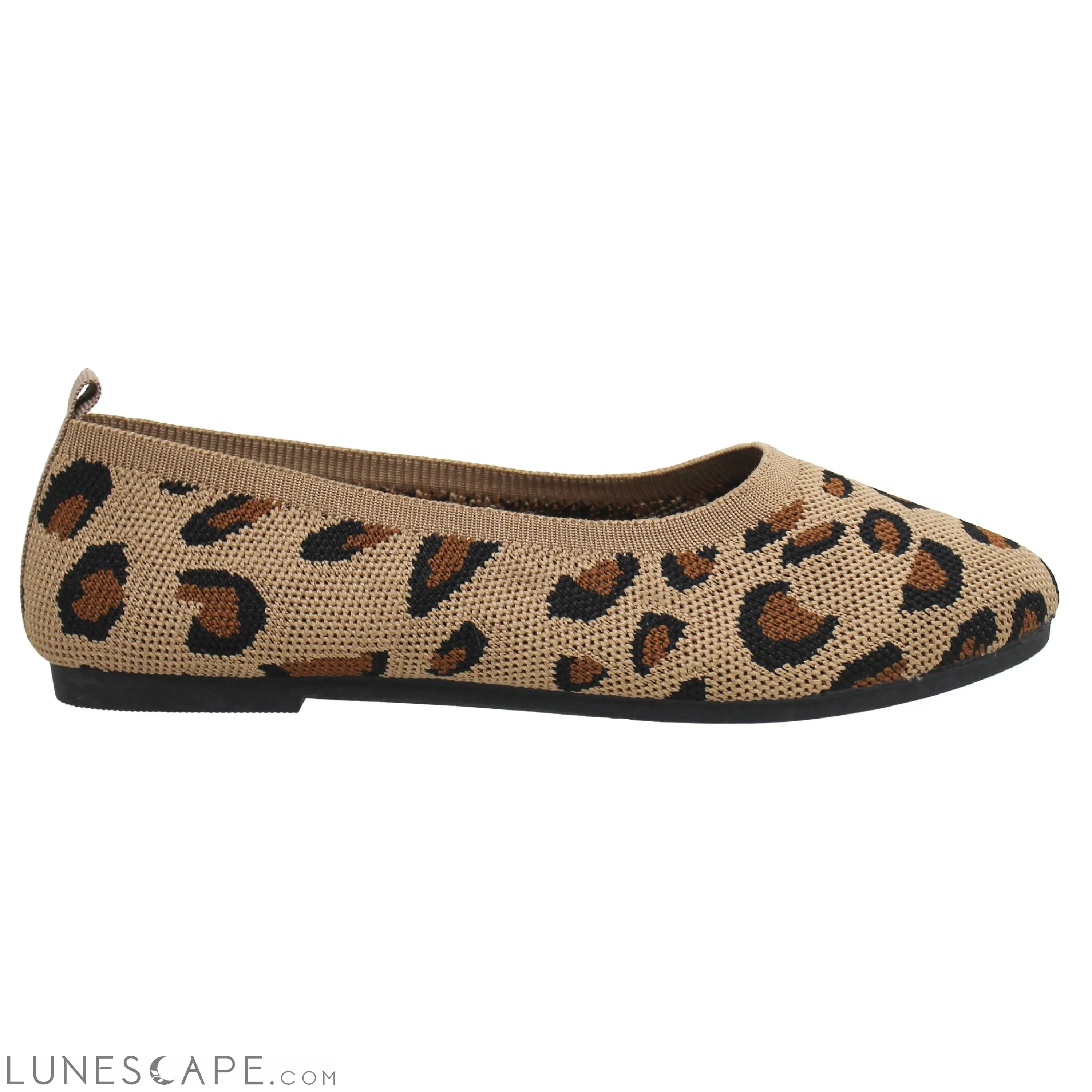 Leopard Print Women's Ballet Flats Rubber Sole Slip On