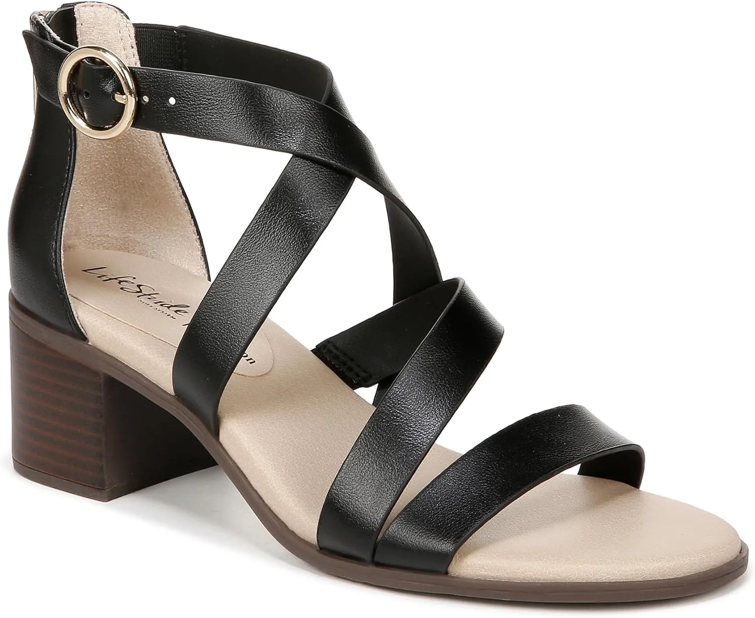 LifeStride Women's Heritage Strappy Block Heel Dress Sandals