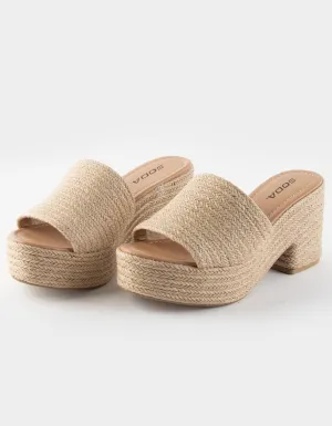 Light Platform Heel Bargain price Customer-first SODA Womens Espadrille Tan Sandals Fashion Casual Bertha-S