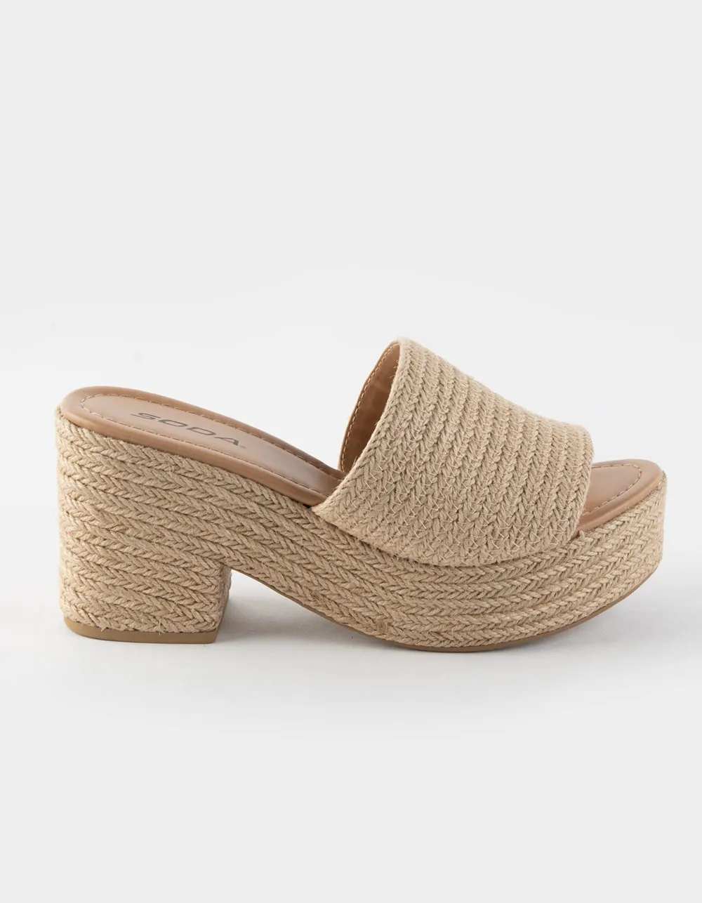 Light Platform Heel Bargain price Customer-first SODA Womens Espadrille Tan Sandals Fashion Casual Bertha-S