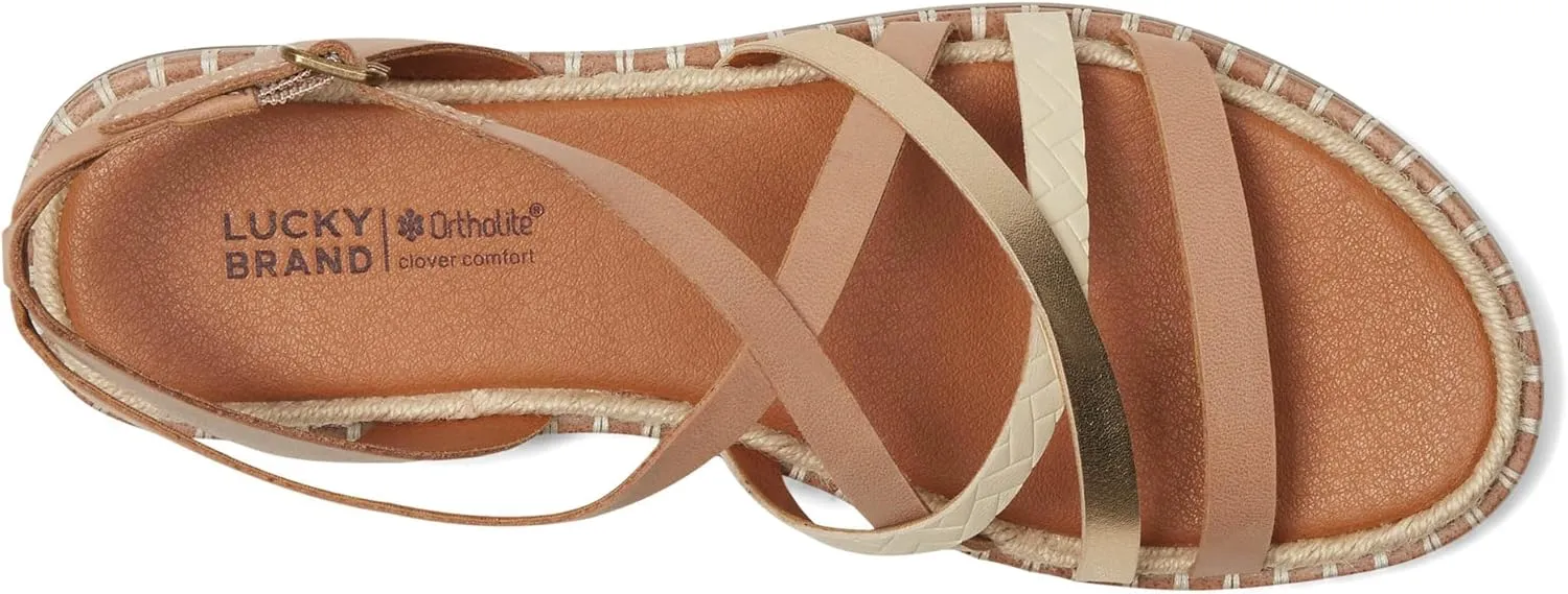 Lucky Brand Women's Kielly Cross Strap Flat Sandals