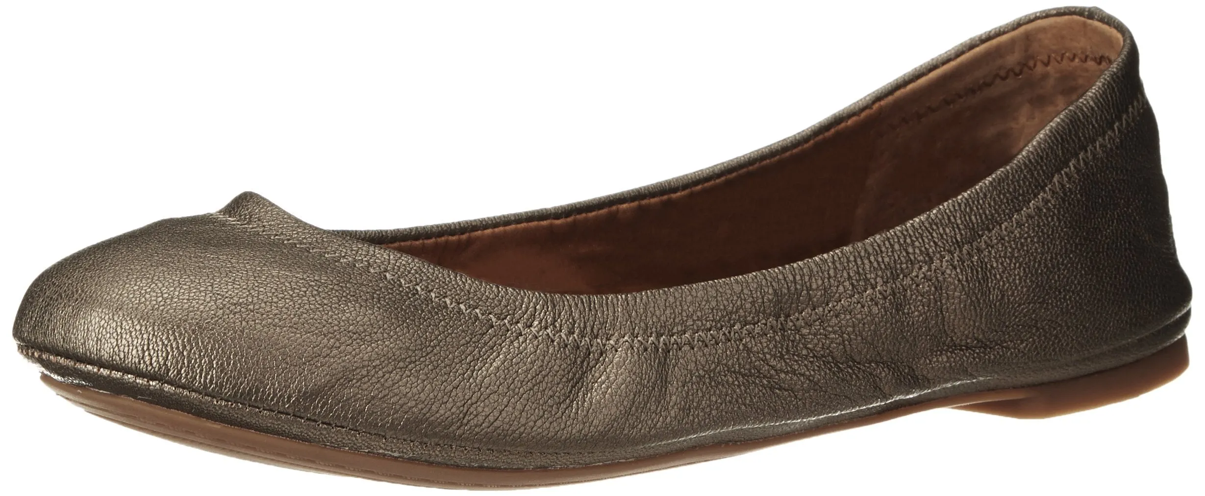Lucky Leather Brand Toe On Shoes Slip Pewter Ballet VIP offer Emmie Flat Wide Powerful Classic Rounded