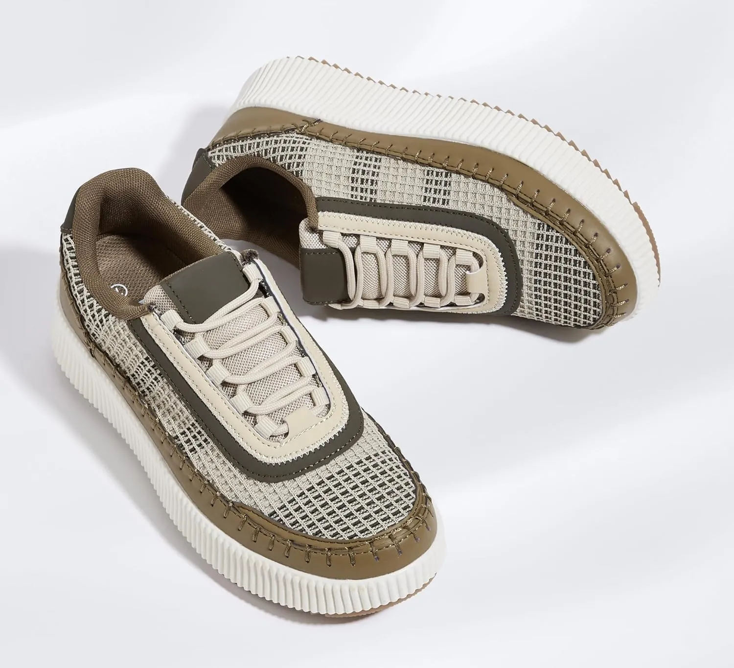 LUCKY STEP Women's Platform Sneakers Rhinestone Fashion Chunky Casual Sparkly Retro Braided Walking Shoes