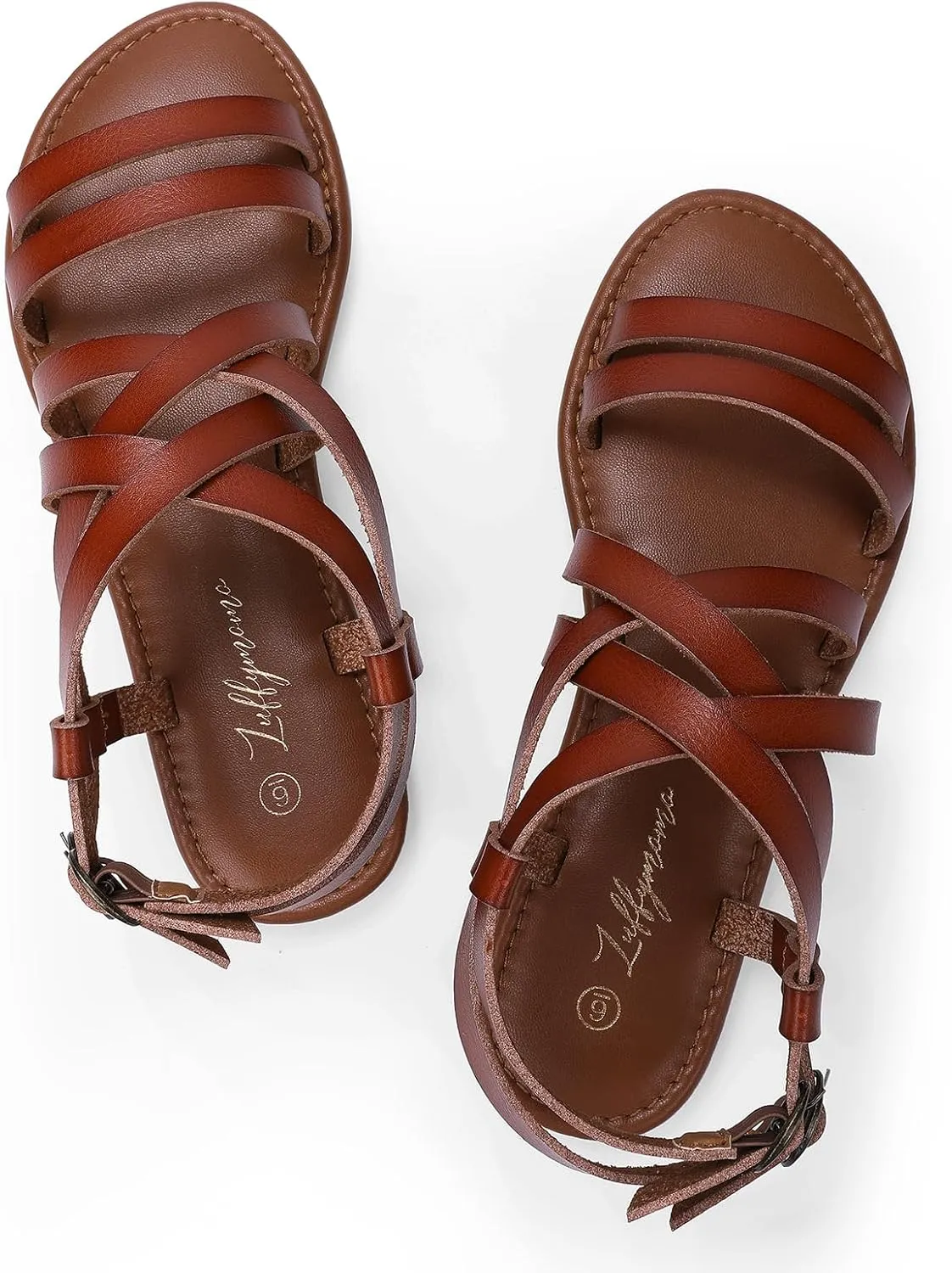 Luffymomo Women's Flat Sandals Open Toe Casual Strappy Sandals Comfortable Ankle Strap Gladiator Slides