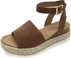 Luffymomo Women's Platform Ankle Strap Sandals Open Toe Studded Wedge Summer Sandals