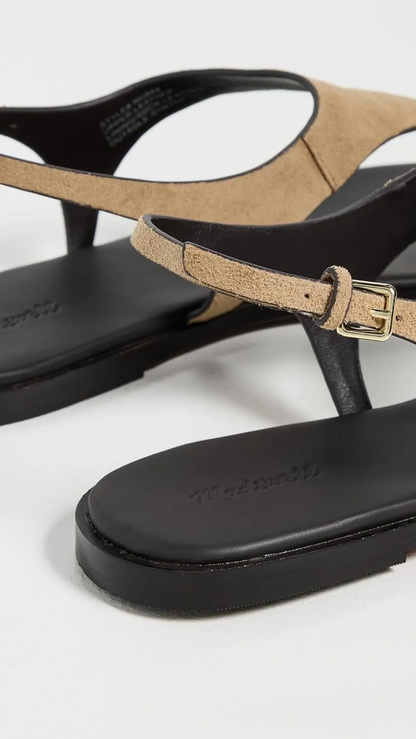 Madewell Women's Piaule Thong Ankle Strap-Suede Sandal