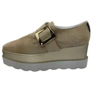 Marco Moreo Beige & Gold Platform Loafers