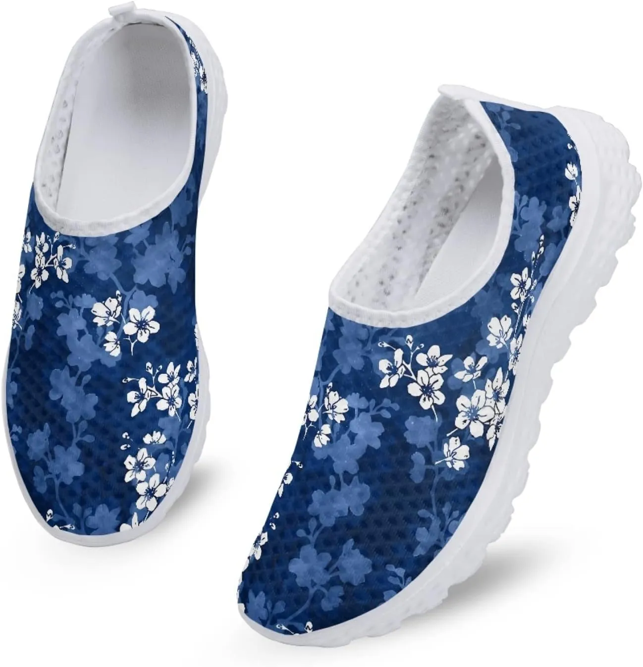MARSVOVO Walking Shoes for Women with Arch Support and Comfort Lightweight Flexible Breathable Athletic Womens Sneakers Classic Flat Print Fashion Resistant Tennis Non Slip Work Shoes Women