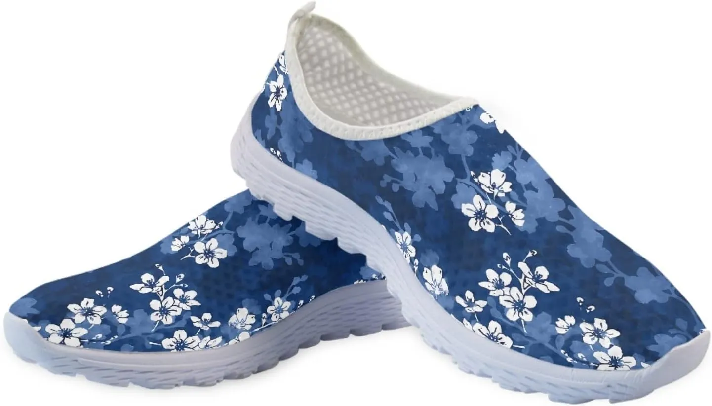 MARSVOVO Walking Shoes for Women with Arch Support and Comfort Lightweight Flexible Breathable Athletic Womens Sneakers Classic Flat Print Fashion Resistant Tennis Non Slip Work Shoes Women