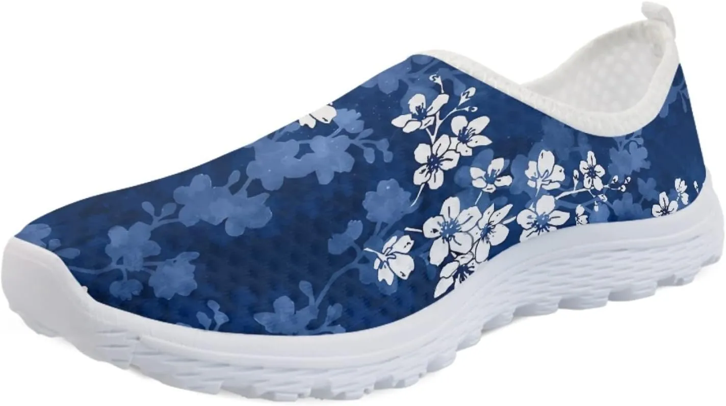 MARSVOVO Walking Shoes for Women with Arch Support and Comfort Lightweight Flexible Breathable Athletic Womens Sneakers Classic Flat Print Fashion Resistant Tennis Non Slip Work Shoes Women