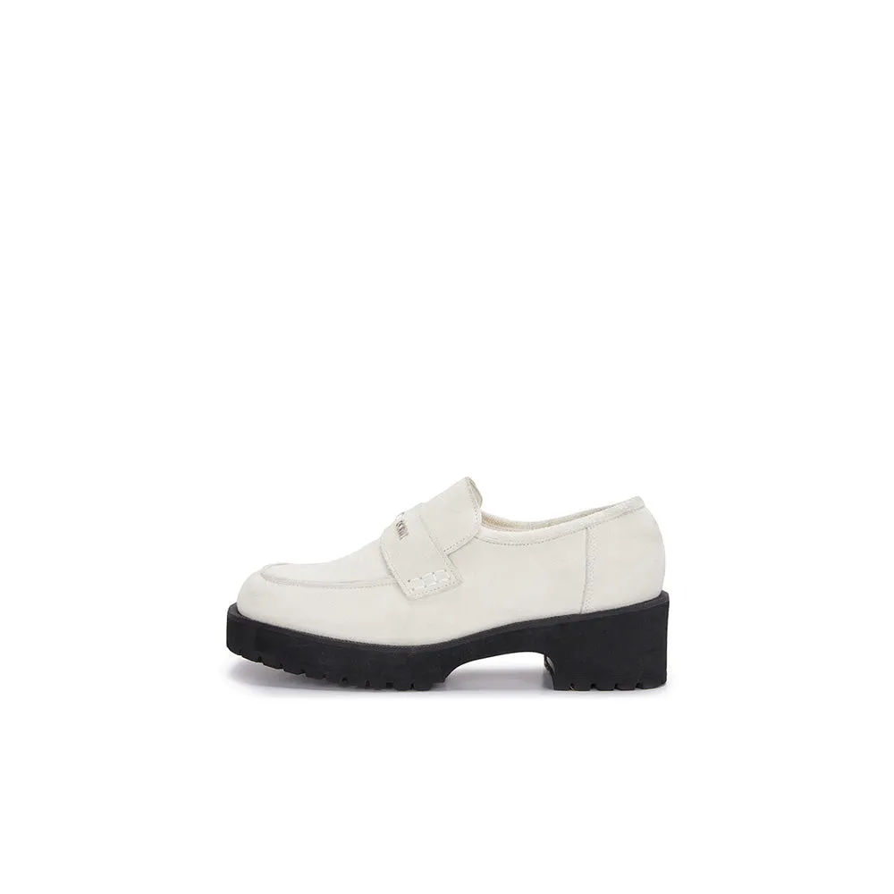 MATIN SQUARE SUEDE LOAFER IN IVORY