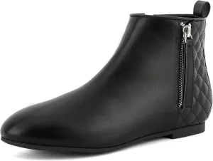 MaxMuxun Women's Ankle Boots Flat Low Heel Zipper/Chelsea Booties Winter Fall Fashion Boots