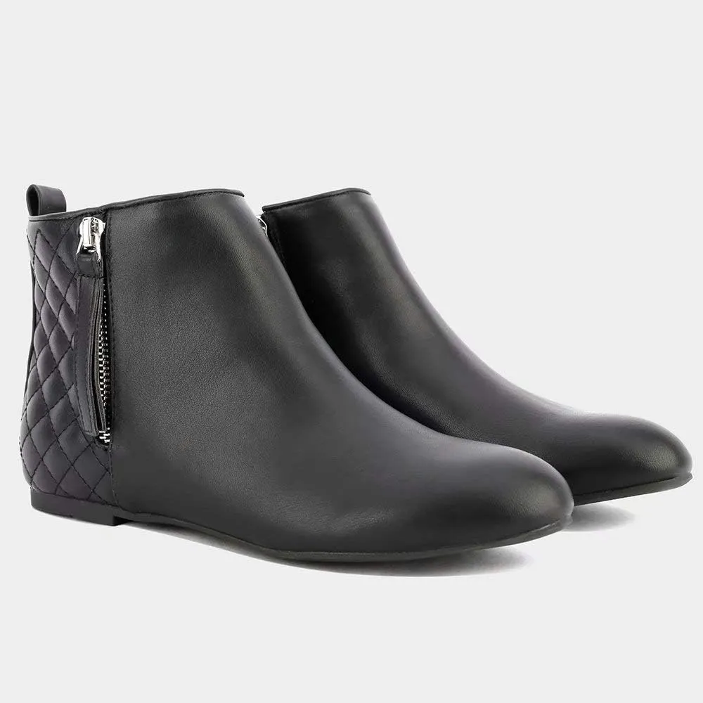 MaxMuxun Women's Ankle Boots Flat Low Heel Zipper/Chelsea Booties Winter Fall Fashion Boots