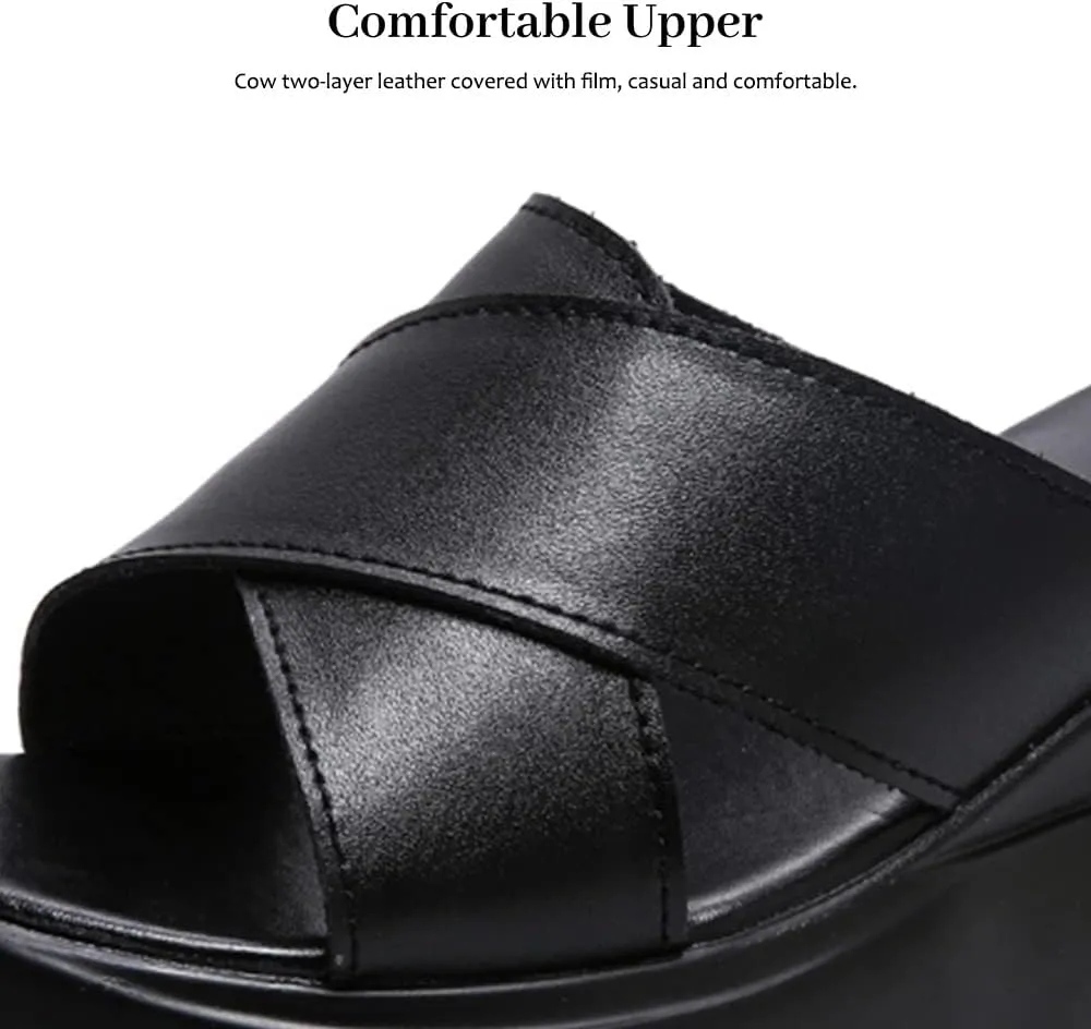 Maylrvjv Women's Sandals Summer Beach Platform Wedge Sandals Simple Comfortable Daily Commuting Work Slides Sandal