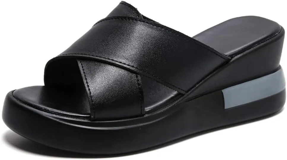 Maylrvjv Women's Sandals Summer Beach Platform Wedge Sandals Simple Comfortable Daily Commuting Work Slides Sandal
