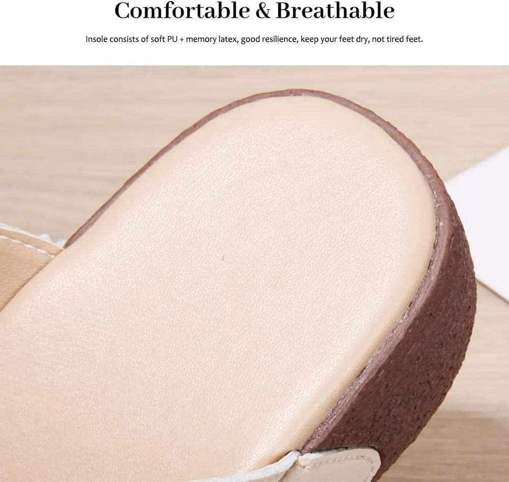 Maylrvjv Women's Sandals Summer Beach Platform Wedge Sandals Simple Comfortable Daily Commuting Work Slides Sandal