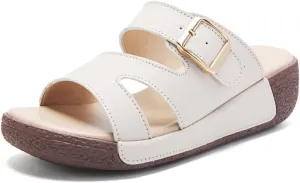 Maylrvjv Women's Sandals Summer Beach Platform Wedge Sandals Simple Comfortable Daily Commuting Work Slides Sandal