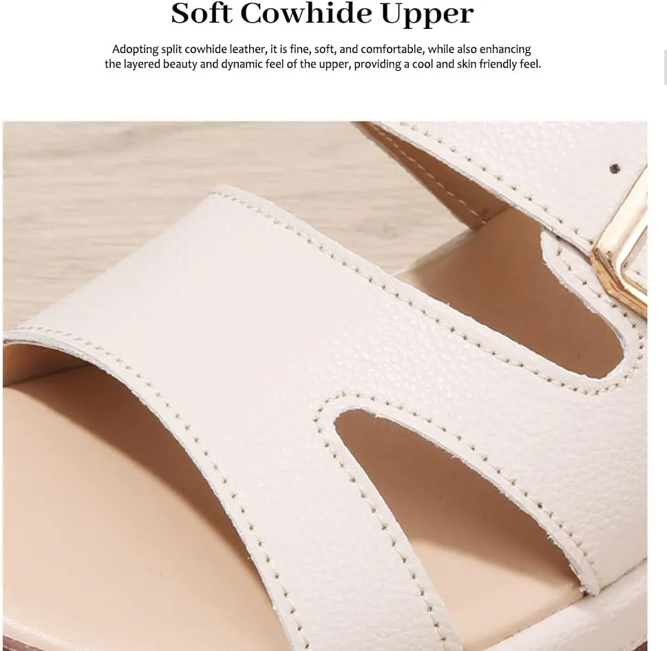 Maylrvjv Women's Sandals Summer Beach Platform Wedge Sandals Simple Comfortable Daily Commuting Work Slides Sandal