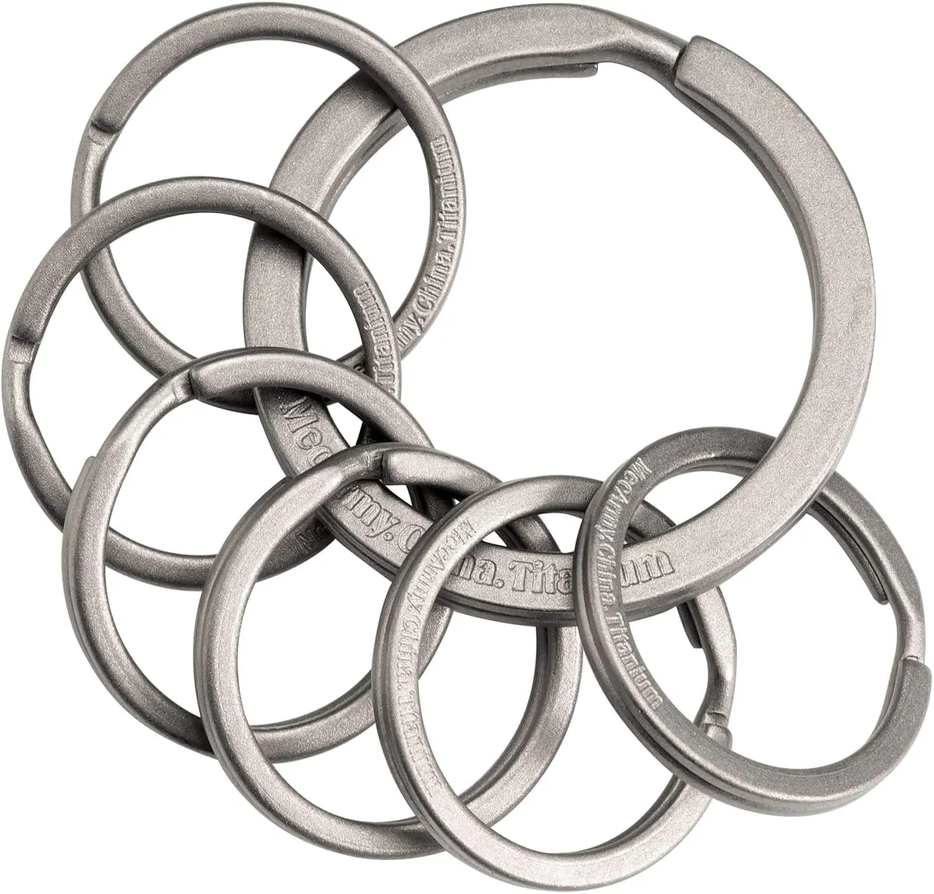 MecArmy CH1 CH13 Titanium Key Rings for Keychain, Side-Pushing Key Chain Rings Split Keyring Heavy Duty Keychain Rings Bulk 4 Pcs 7 Pcs