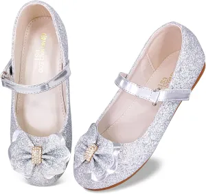 Mei MACLEOD Girl's Mary Jane Shoes Ballerina Shoes, Princess Dress Shoes for Party Wedding