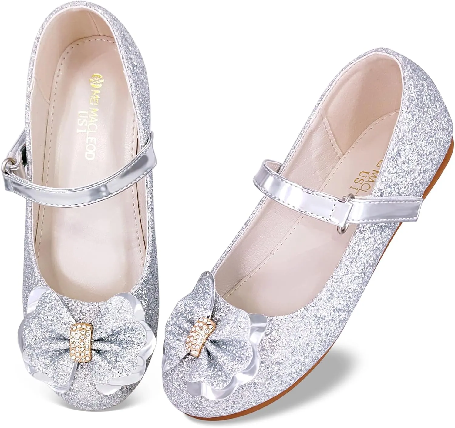 Mei MACLEOD Girl's Mary Jane Shoes Ballerina Shoes, Princess Dress Shoes for Party Wedding
