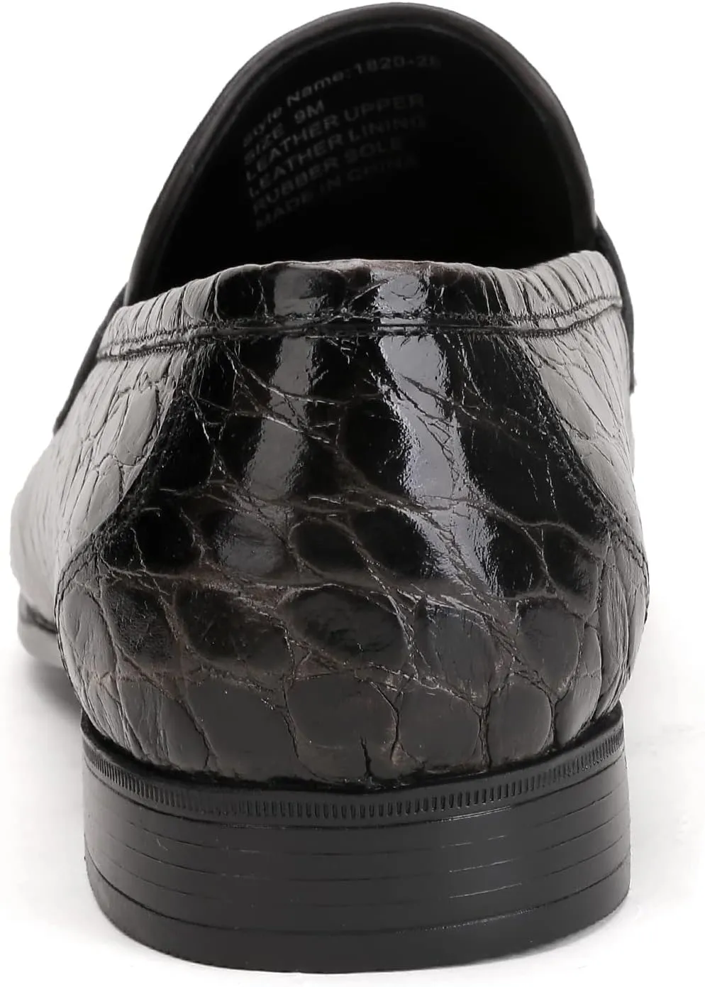 Men's Classic Leather Penny Loafers, Crocodile Printed Business Dress Slip on Loafer Shoes for Mens