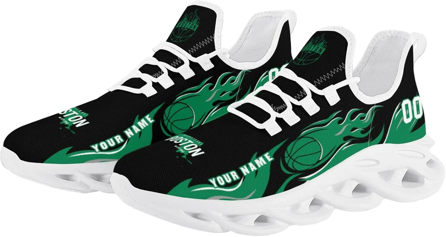 Men's Custom Basketball Flex Control Sneakers Personalized Breathable Fan Gift Name Number Workout Athletic Gym Slip-on Shoes
