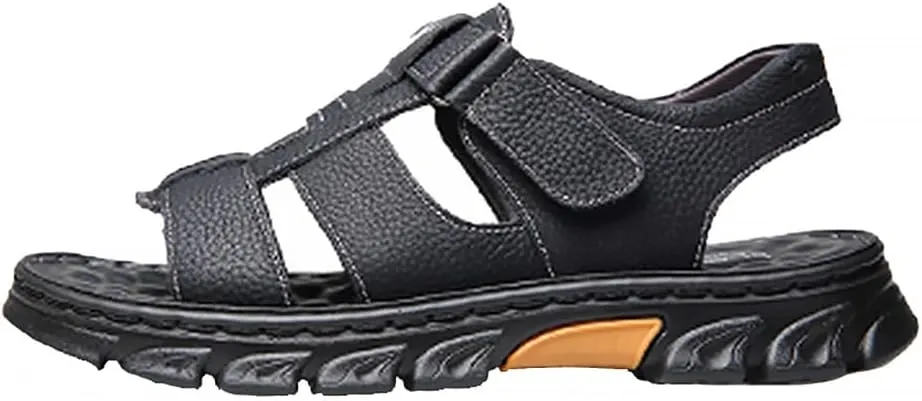 Mens Leather Sandals Open Toe Athletic Sport Sandal for Men Men's Summer Fisherman Sandal for Outdoor