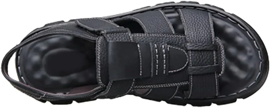 Mens Leather Sandals Open Toe Athletic Sport Sandal for Men Men's Summer Fisherman Sandal for Outdoor