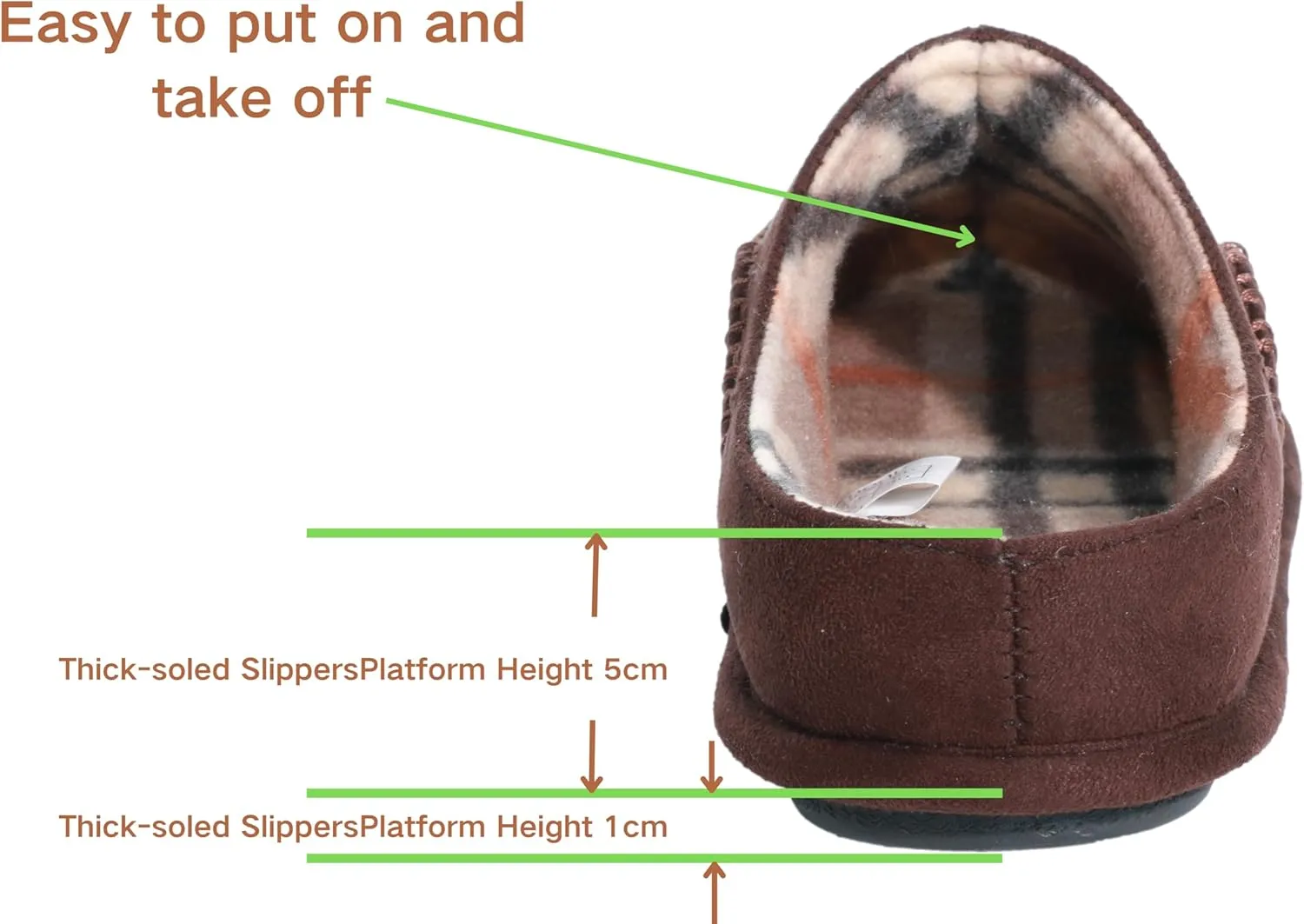Men's Slip On Moccasin Slippers, Indoor/Outdoor Comfy House Shoes, Wide Loafer Slippers