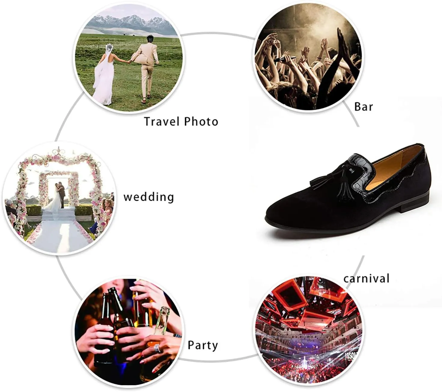 Men's Vintage Velvet Embroidery Noble Loafer Shoes Slip-on Loafer Smoking Slipper Tassel Loafer