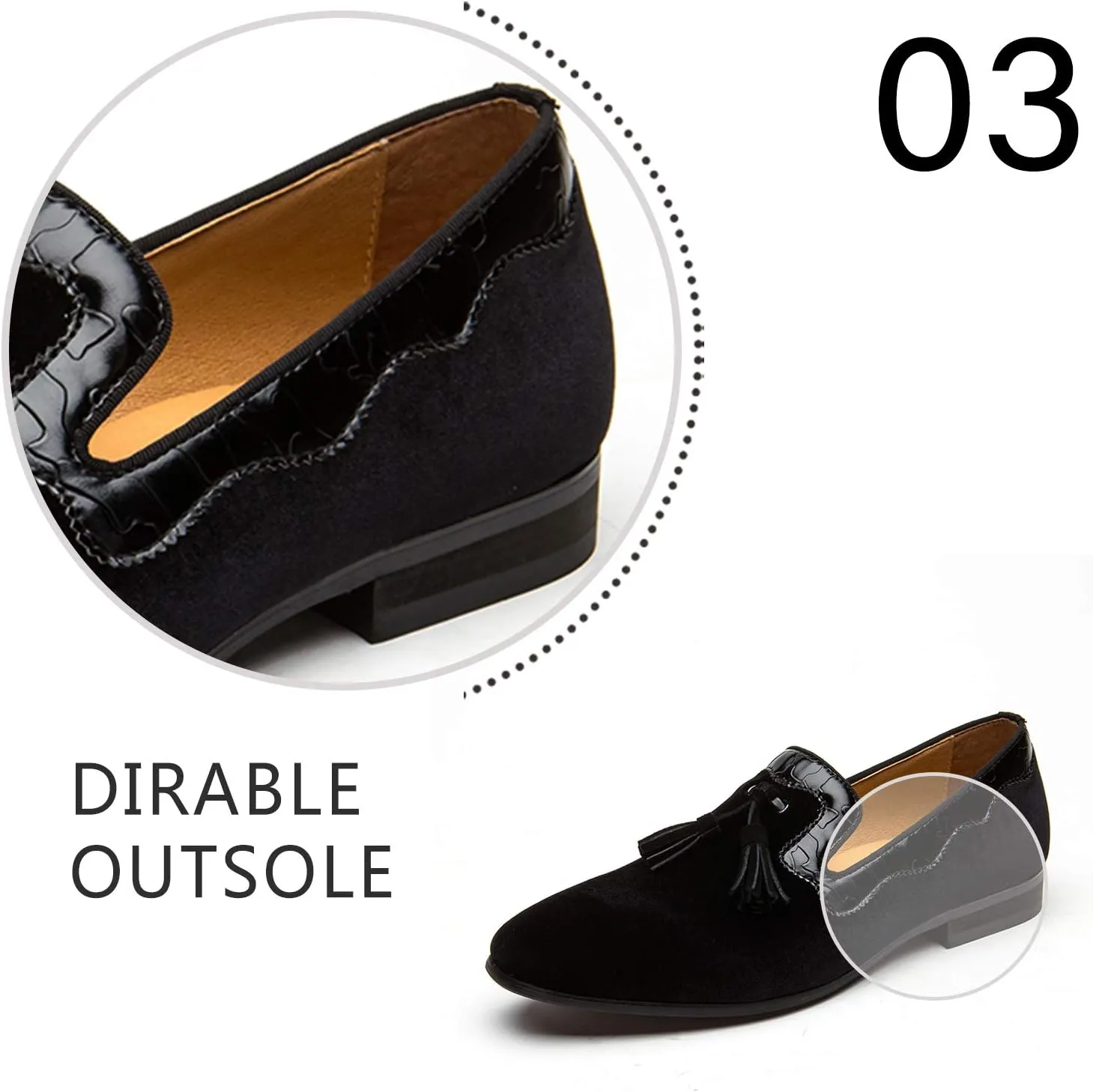 Men's Vintage Velvet Embroidery Noble Loafer Shoes Slip-on Loafer Smoking Slipper Tassel Loafer