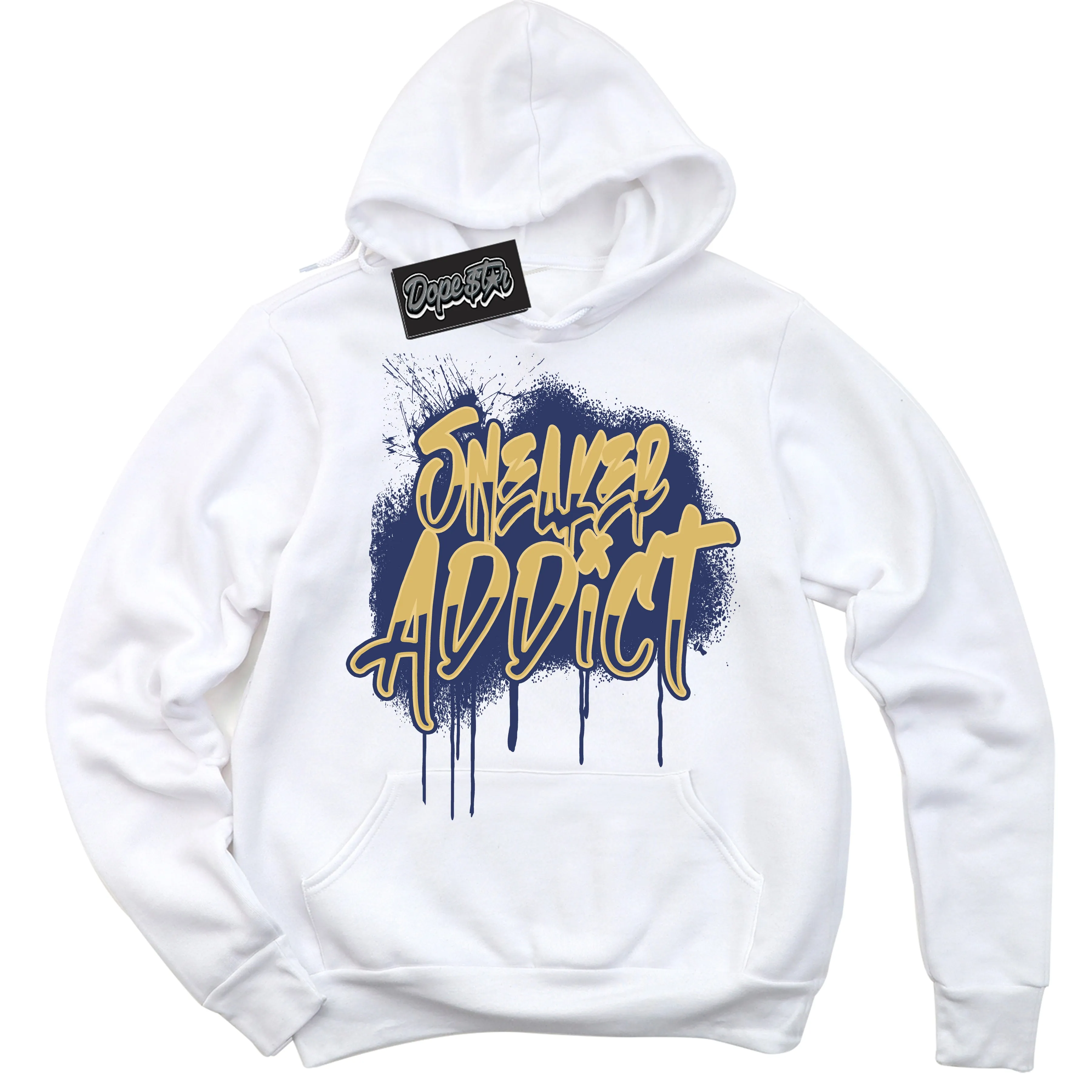 Method of Make Midnight Navy Metallic Gold 1s Sneaker Hoodie Sneaker Addict Graphic