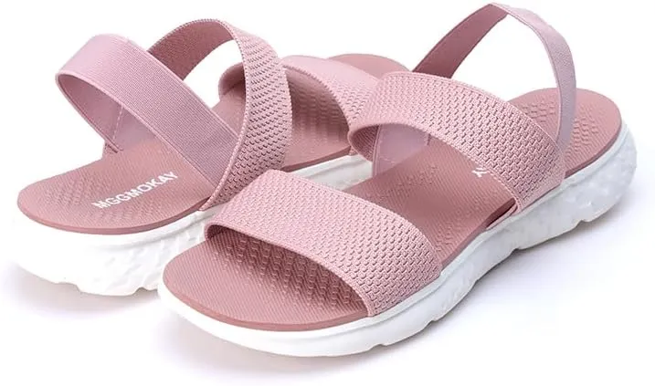 MGGMOKAY Womens Flat Sandals Fashion Soft Comfort Walking Sandals