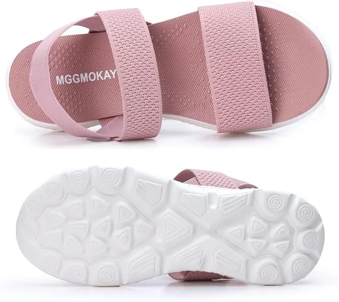 MGGMOKAY Womens Flat Sandals Fashion Soft Comfort Walking Sandals
